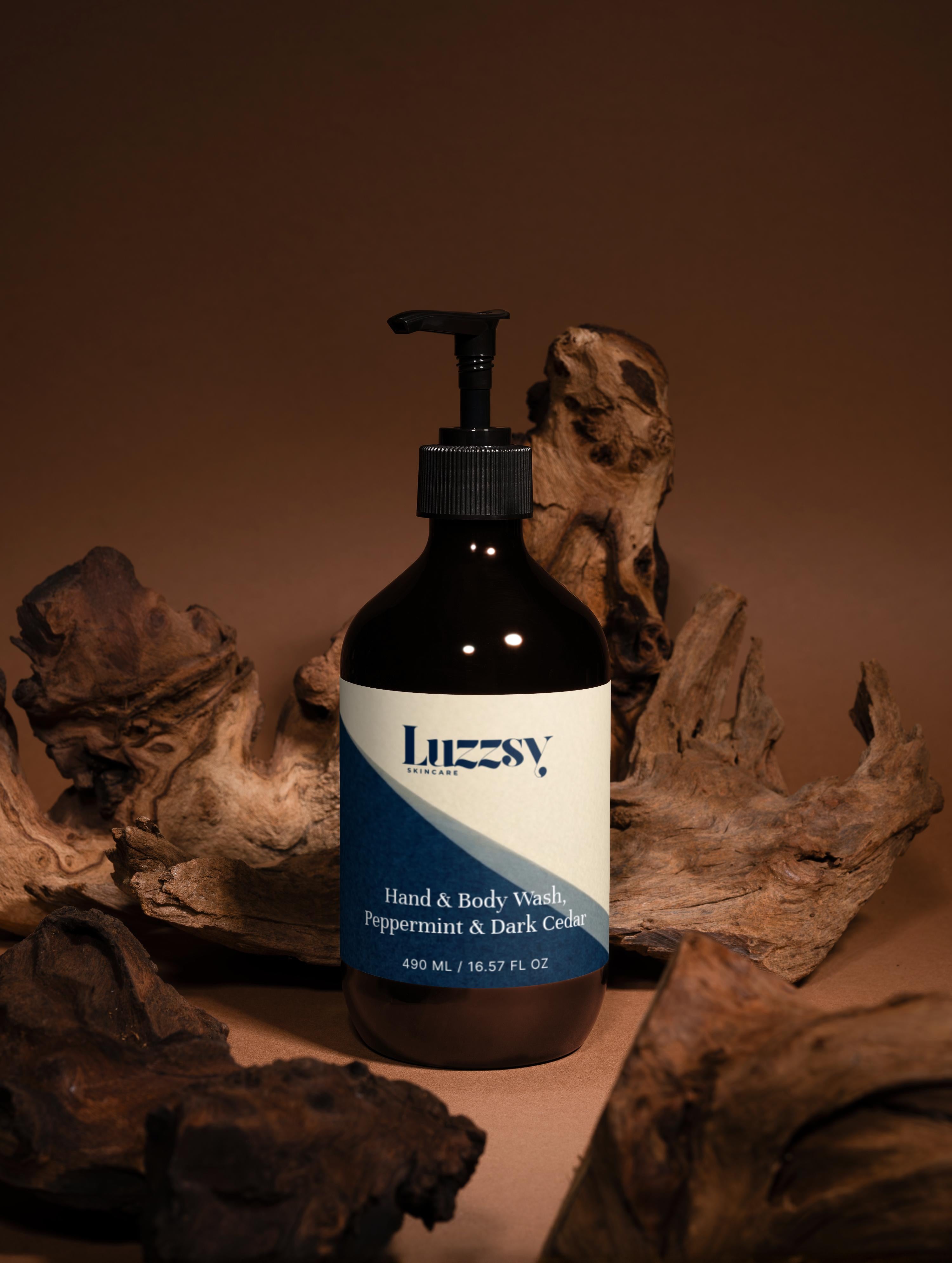 Hand & Body Wash, Peppermint & Dark Cedar